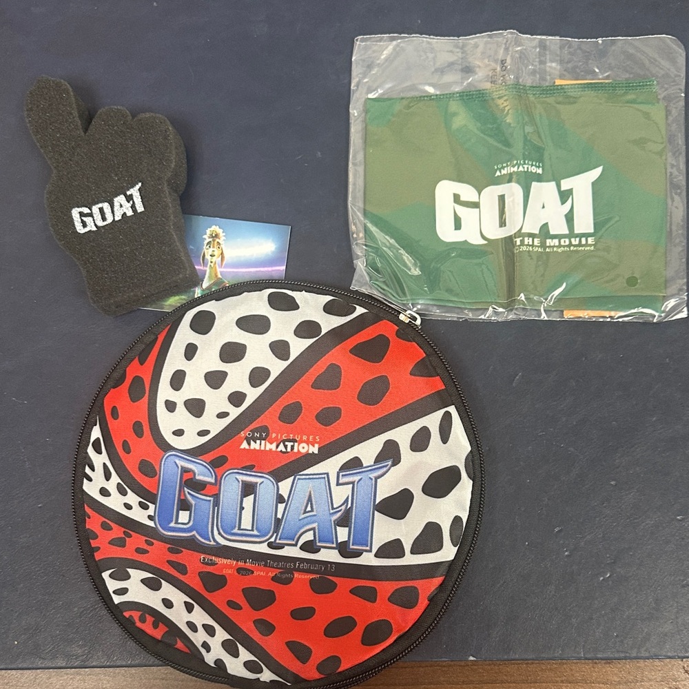GOAT The Movie Sony Pictures Promo Zipper Pouch + Foam Hand + Green Arm Sleeve